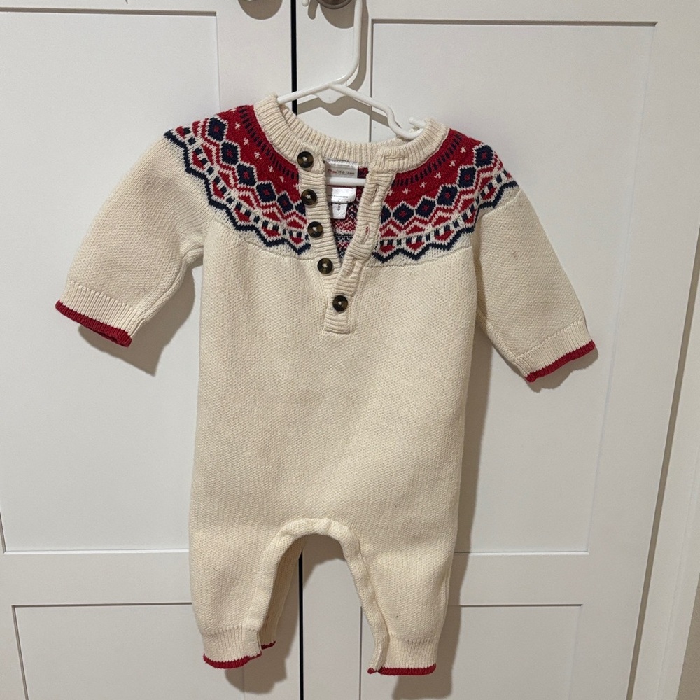 Hanna Andersson Yuletide Fair Isle Sweater Romper